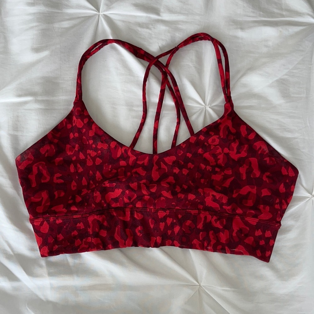 Red cheetah sports bra